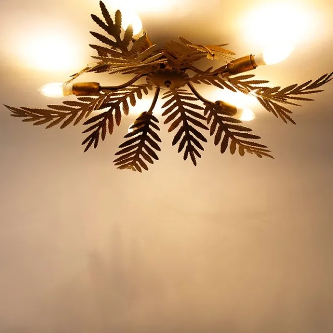 QAZQA Vintage Smart Deckenleuchte Gold 70 cm inkl. 5 WiFi B35 - Botanica