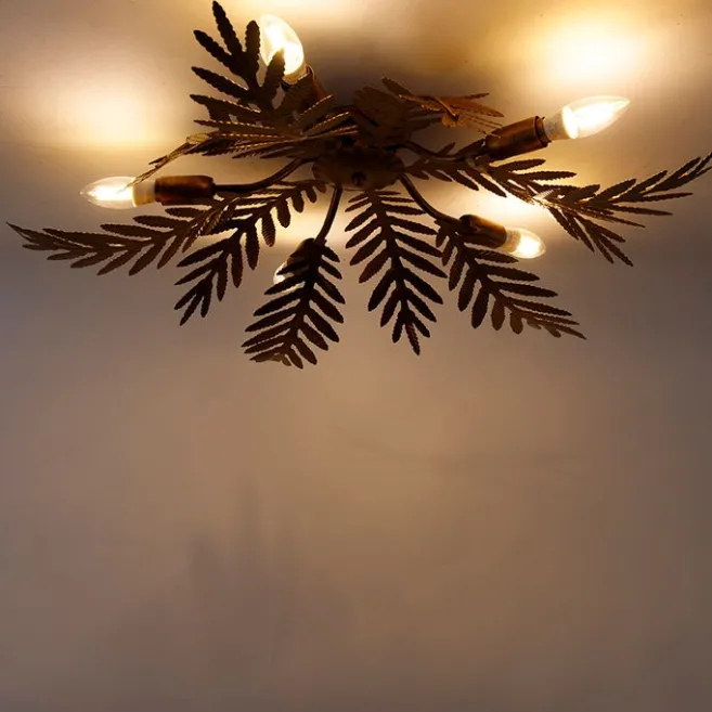 QAZQA Vintage Smart Deckenleuchte Gold 70 cm inkl. 5 WiFi B35 - Botanica