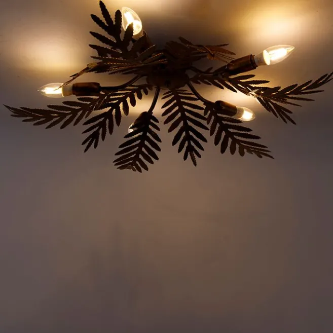 QAZQA Vintage Smart Deckenleuchte Gold 70 cm inkl. 5 WiFi B35 - Botanica