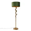QAZQA Vintage Stehlampe Antik Gold mit grünem Schirm - Linden