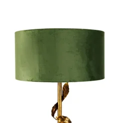 QAZQA Vintage Stehlampe Antik Gold mit grünem Schirm - Linden