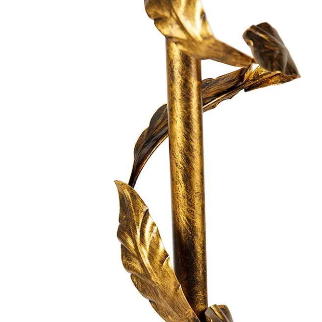 QAZQA Vintage Stehlampe Antik Gold mit grünem Schirm - Linden