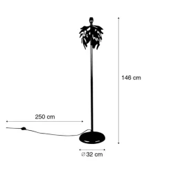 QAZQA Vintage Stehlampe Antik Gold 32 cm ohne Schirm - Linde