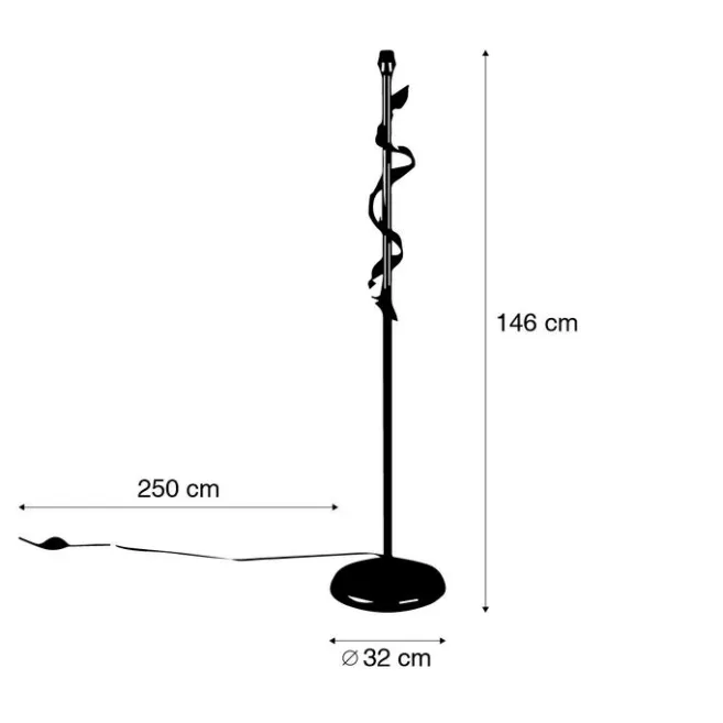 QAZQA Vintage Stehlampe Antik Gold 29 cm ohne Schirm - Linde