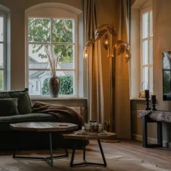 QAZQA Vintage Stehlampe Antik Gold 3-flammig groß - Botanica