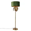 QAZQA Vintage Stehlampe Antik Gold mit grünem Schirm - Linden