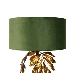 QAZQA Vintage Stehlampe Antik Gold mit grünem Schirm - Linden