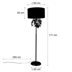 QAZQA Vintage Stehlampe Antik Gold mit grünem Schirm - Linden