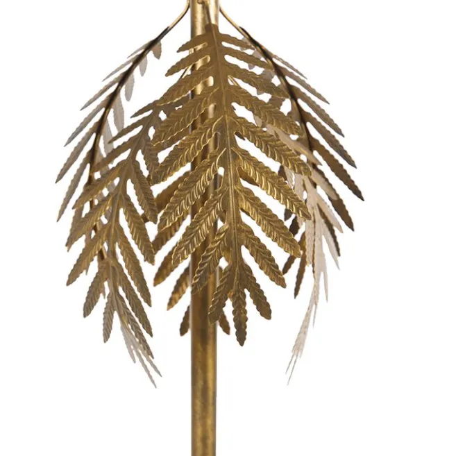 QAZQA Vintage Stehlampe Gold mit schwarzem Samtschirm 50 cm - Botanica