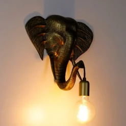 QAZQA Vintage Wandlampe gold - Elefant
