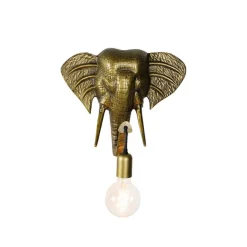 QAZQA Vintage Wandlampe gold - Elefant