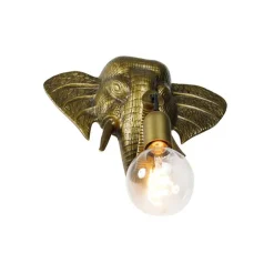 QAZQA Vintage Wandlampe gold - Elefant