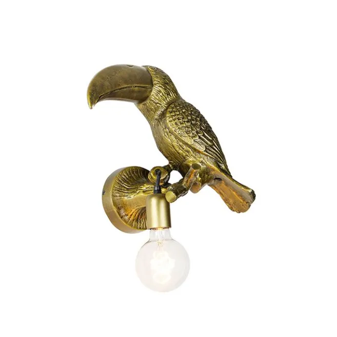 QAZQA Vintage Wandlampe Messing - Tucan