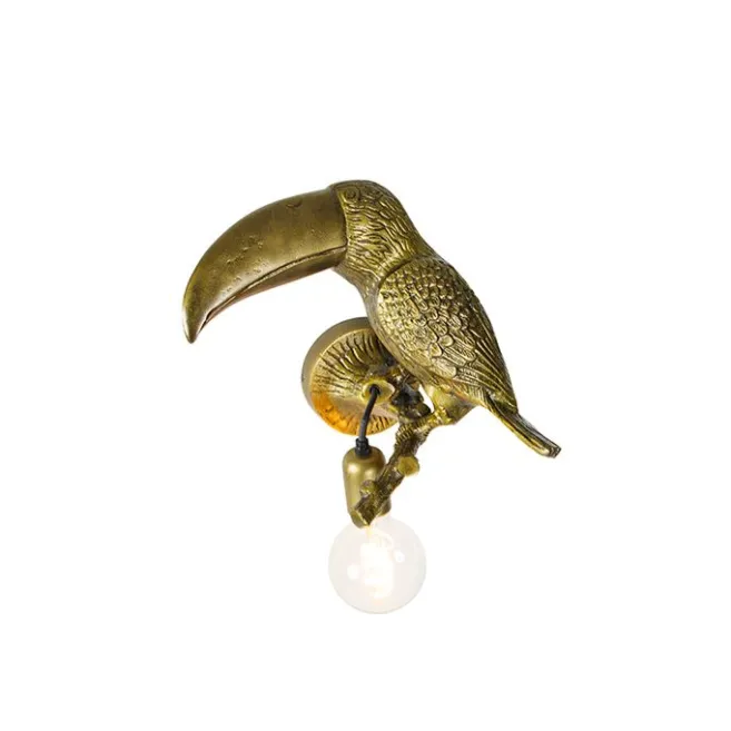 QAZQA Vintage Wandlampe Messing - Tucan
