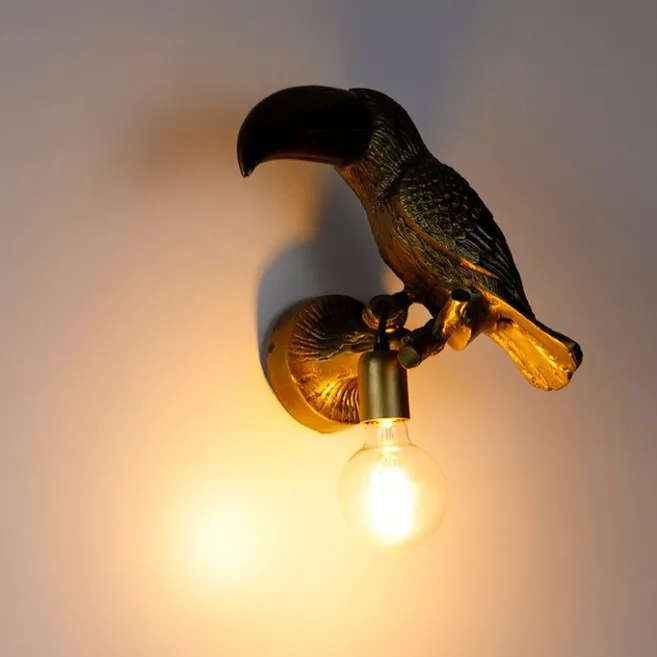 QAZQA Vintage Wandlampe Messing - Tucan