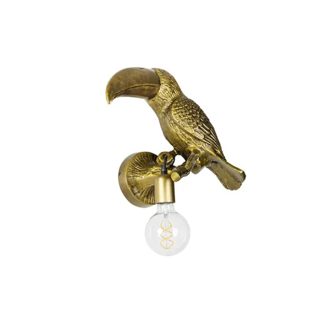 QAZQA Vintage Wandlampe Messing - Tucan