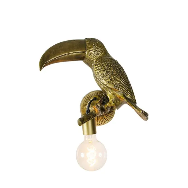 QAZQA Vintage Wandlampe Messing - Tucan