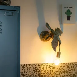 QAZQA Vintage Wandlampe Messing - Fugl