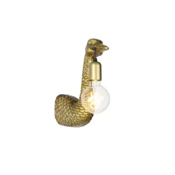 QAZQA Vintage Wandlampe Messing - Kamelvogel