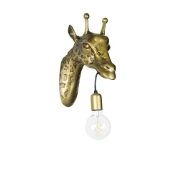 QAZQA Vintage Wandlampe Messing - Giraffe