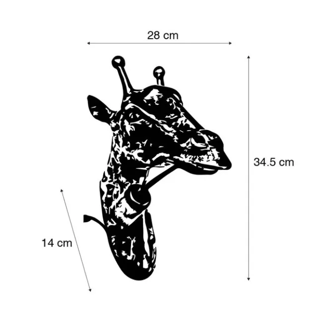 QAZQA Vintage Wandlampe Messing - Giraffe