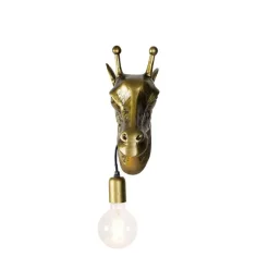 QAZQA Vintage Wandlampe Messing - Giraffe