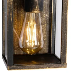 QAZQA Vintage Wandleuchte Antikgold 38 cm 2-flammig IP44 - Charlois