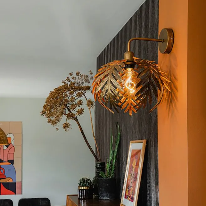 QAZQA Vintage Wandleuchte Gold - Botanica