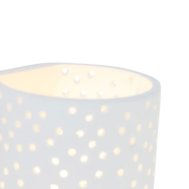 QAZQA Vintage zylinderförmige Wandleuchte weiß Gips - Mahou