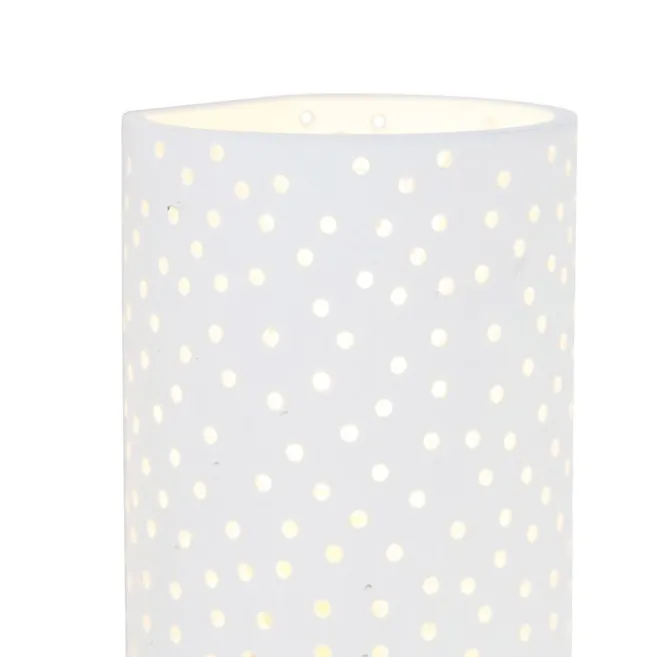 QAZQA Vintage zylinderförmige Wandleuchte weiß Gips - Mahou