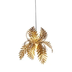 QAZQA Vintage-Hängelampe Gold Federn - Botanica