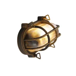 QAZQA Wand- und Deckenleuchte Gold / Messing oval IP44 - Noutica