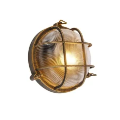 QAZQA Wand- und Deckenleuchte Gold / Messing rund IP44 - Noutica