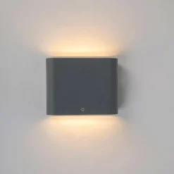 QAZQA Wandleuchte Anthrazit 11,5 cm inkl. LED IP65 - Batt