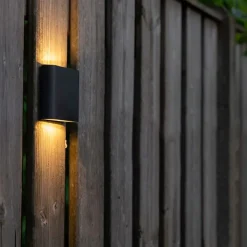 QAZQA Wandleuchte Anthrazit 11,5 cm inkl. LED IP65 - Batt