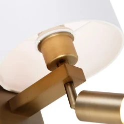 QAZQA Wandleuchte Bronze mit Leselampe und Schirm 18 cm weiß - Brescia