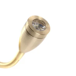 QAZQA Wandleuchte gold mit USB und Schirm weiß 18 cm - Brescia Combi