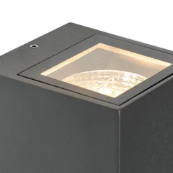 QAZQA Wandleuchte grau IP44 mit Hell-Dunkel-Sensor - Baleno II