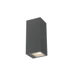 QAZQA Wandleuchte grau IP44 mit Hell-Dunkel-Sensor - Baleno II