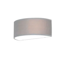 QAZQA Wandleuchte grau mit halbrunder Schirm - Drum