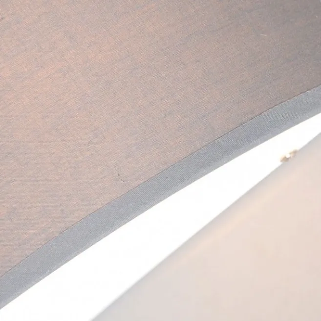 QAZQA Wandleuchte grau mit halbrunder Schirm - Drum