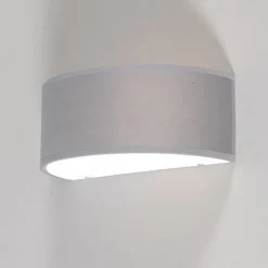 QAZQA Wandleuchte grau mit halbrunder Schirm - Drum