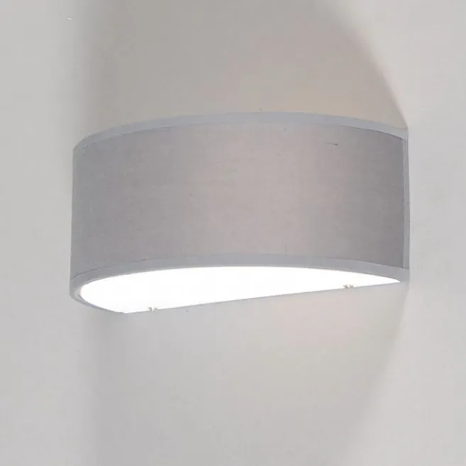 QAZQA Wandleuchte grau mit halbrunder Schirm - Drum