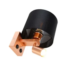 QAZQA Wandleuchte Kupfer mit Leselampe und Schirm 18 cm schwarz - Brescia