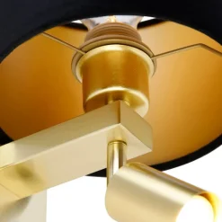 QAZQA Wandleuchte Messing mit Leseleuchte und Schirm 18 cm schwarz - Brescia