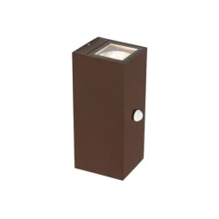 QAZQA Wandleuchte rostbraun 2-flammig GU10 AR70 IP44 mit Bewegungssensor - Baleno