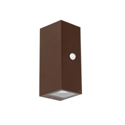 QAZQA Wandleuchte rostbraun 2-flammig GU10 AR70 IP44 mit Bewegungssensor - Baleno