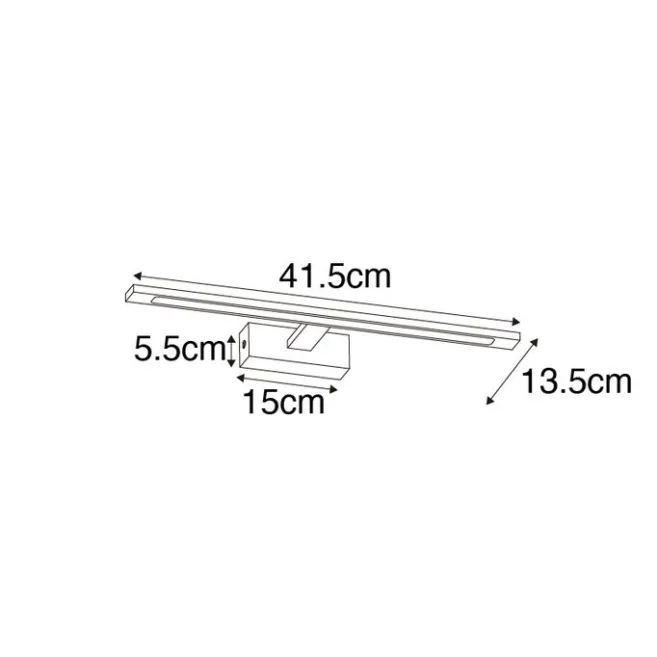 QAZQA Wandleuchte schwarz 41,5 cm inkl. LED IP44 - Jerre