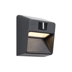 QAZQA Wandleuchte schwarz inkl. LED IP54 mit Bewegungssensor Solar - Border