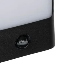 QAZQA Wandleuchte schwarz inkl. LED IP44 mit Bewegungssensor - Khuvan